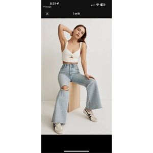 NWOT Madewell Cutout Knot Front Tank Top Lighthouse, Small $50 E15